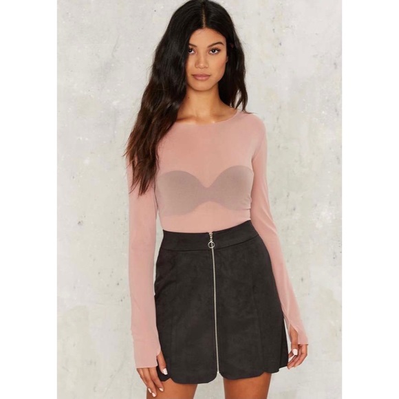 Nasty Gal Dresses & Skirts - Nasty Gal WAYF Warwick Zip Up Suede Mini Skirt